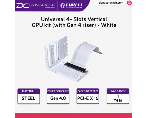 Lian Li VG4-4X Universal 4-slots Vertical GPU PCI-E 4.0 riser - White - 4718466013071