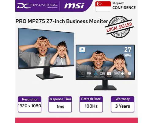 MSI PRO MP275 27-inch IPS 1920 x 1080 (FHD) Monitor - 100Hz, VESA, Speaker, 1ms
