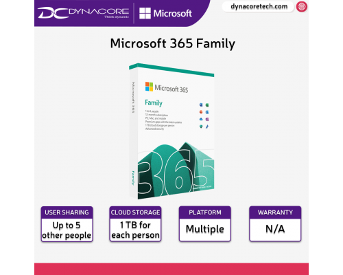 Microsoft 365 Family (One-Year Subscription; Up to 6 people) - 889842861969