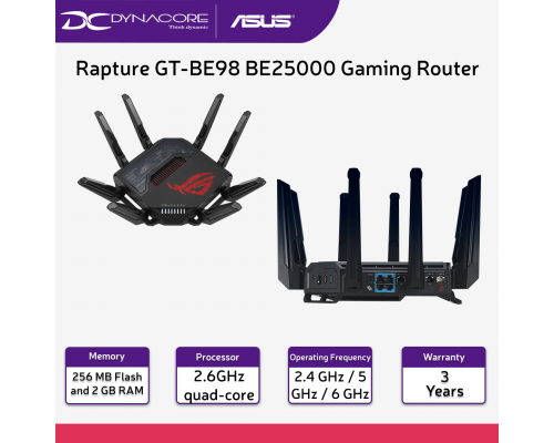 ASUS ROG Rapture GT-BE98 BE25000 Quad-band WiFi 7 (802.11be) Gaming Router