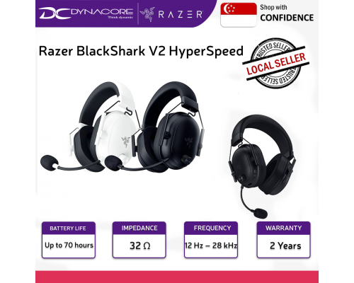 Razer BlackShark V2 HyperSpeed Wireless Ultra-Lightweight Esports Headset - Black / White