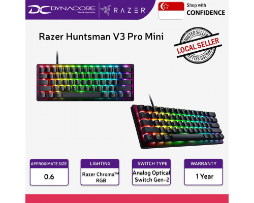 Razer Huntsman V3 Pro Mini - 60% Analog Optical Esports Gaming Keyboard