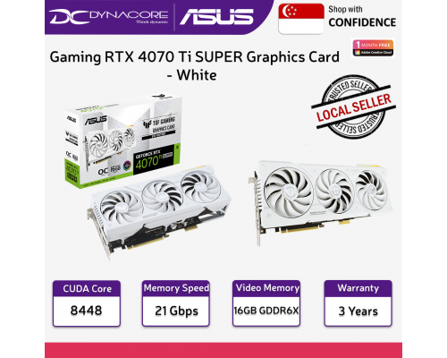 ASUS TUF Gaming GeForce RTX 4070 Ti SUPER BTF White OC Edition 16GB GDDR6X Graphics Card RTX4070 4070Ti