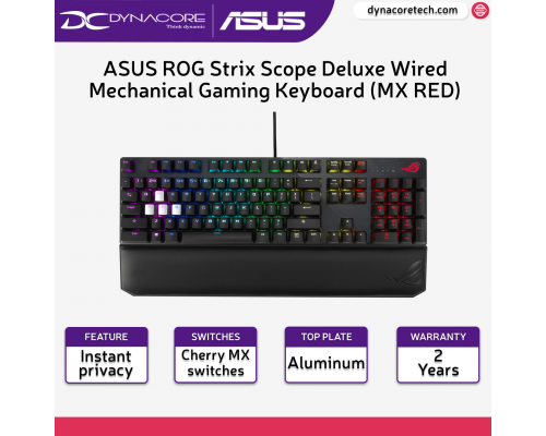 ASUS ROG Strix Scope Deluxe RGB Wired Mechanical Gaming Keyboard with Cherry MX switches - Red Switch - 4718017327282