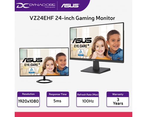 ASUS VZ24EHF 24-inch IPS Full HD Eye Care Gaming Monitor - Fremeless, 100Hz