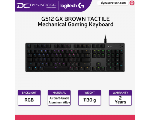 Logitech G512 CARBON LIGHTSYNC RGB Tactile GX Brown Mechanical Gaming Keyboard - 920-009354 - 097855151728