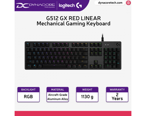 Logitech G512 CARBON LIGHTSYNC RGB Linear GX Red Mechanical Gaming Keyboard - 920-009372 - 097855151773