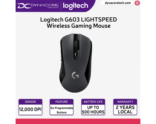 Logitech G603 Lightspeed Wireless Gaming Mouse - Black - 097855129970