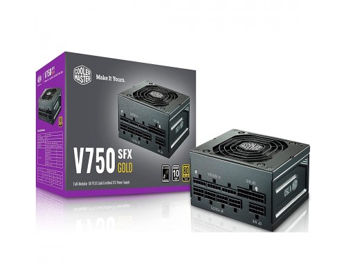 Cooler Master V750 Gold SFX PSU, 80 Plus Gold, Half Bridge LLC + DC-to-DC, 100% Japanese Capacitors, 16 AWG PCI-e Cables, Fully Modular Flat Cables -4719512098554