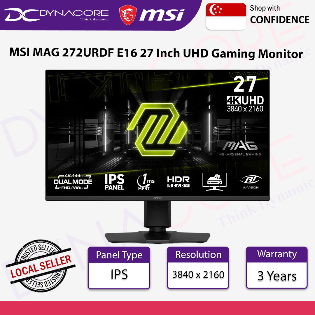 MSI MAG 272URDF E16 27 Inch UHD Gaming Monitor 160Hz,0.5ms- MSIMAG272URDFE16