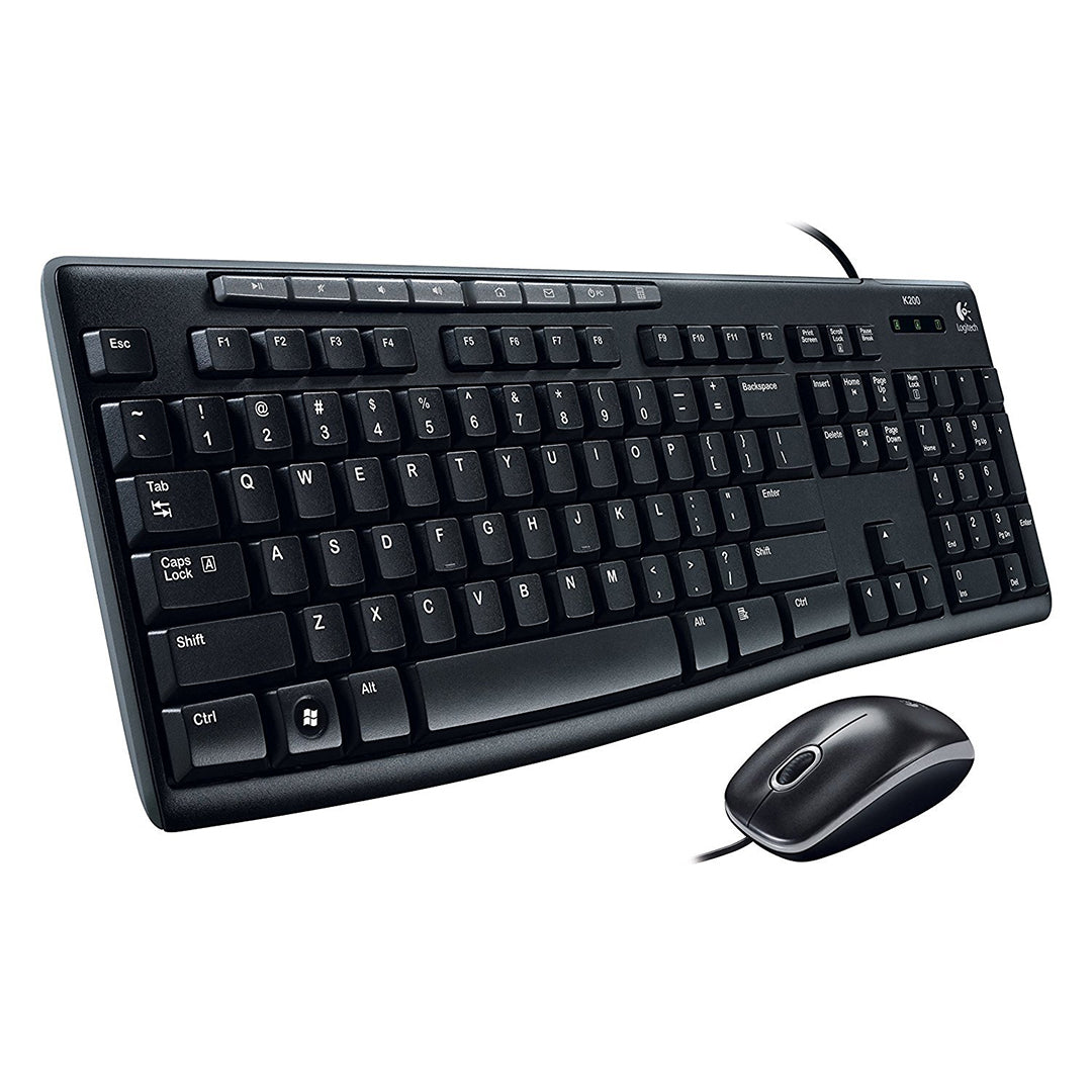 Logitech MK200 USB Multi Media Wired Combo Keyboard Mouse 920-002693 - 097855069412