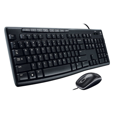 Logitech MK200 USB Multi Media Wired Combo Keyboard Mouse 920-002693 - 097855069412