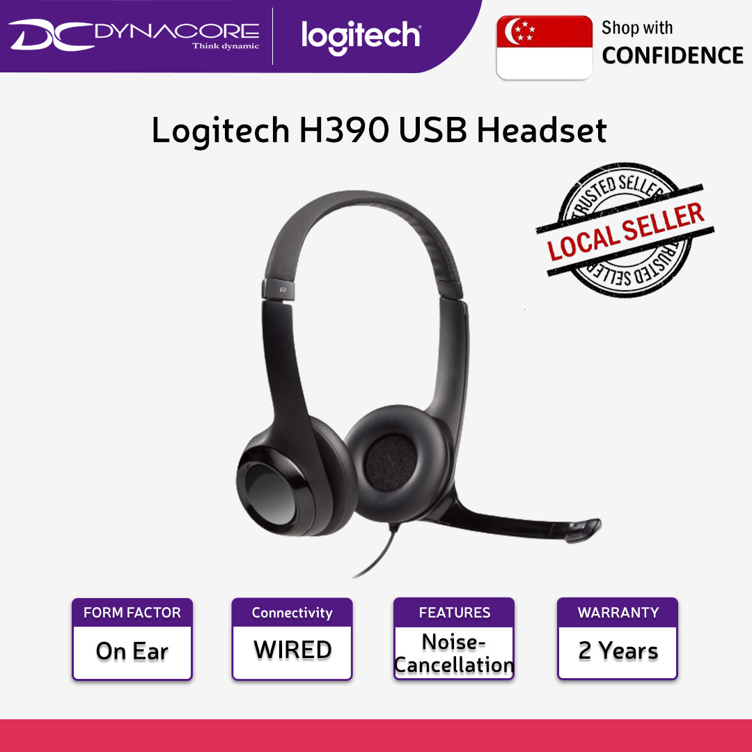 Logitech H390 USB Headset with Noise-Canceling Mic - 097855085481