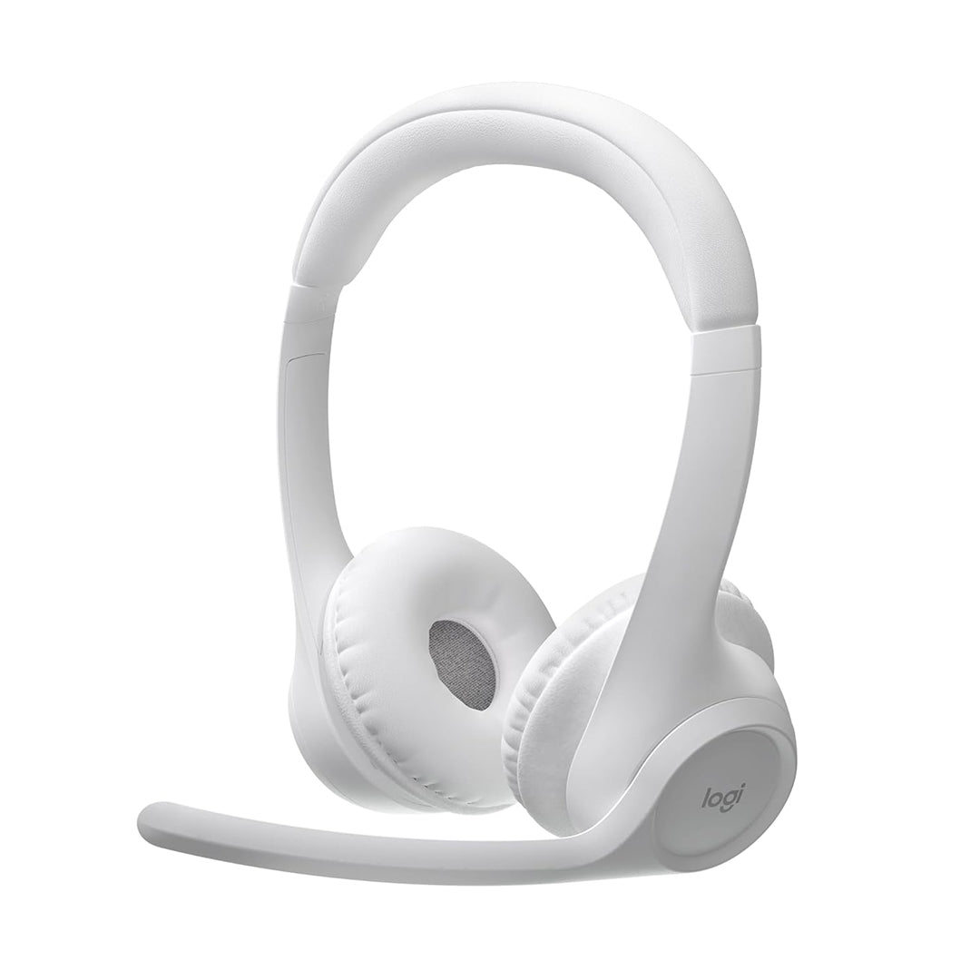 LOGITECH ZONE 300 Wireless Bluetooth Headphones, Dual Noise-canceling Mics, All Day Battery, Ultra Light Weight Comfort - OFF WHITE - 097855193704