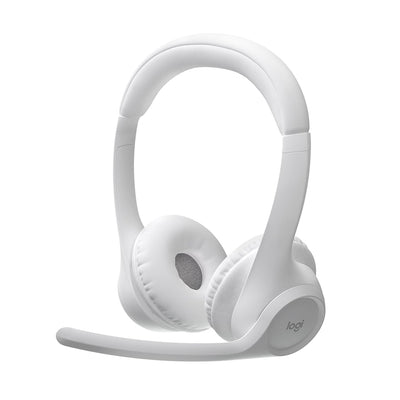 LOGITECH ZONE 300 Wireless Bluetooth Headphones, Dual Noise-canceling Mics, All Day Battery, Ultra Light Weight Comfort - OFF WHITE - 097855193704