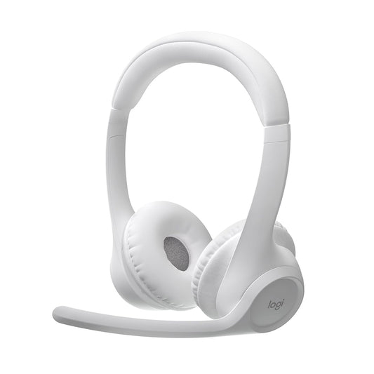 LOGITECH ZONE 300 Wireless Bluetooth Headphones, Dual Noise-canceling Mics, All Day Battery, Ultra Light Weight Comfort - OFF WHITE - 097855193704