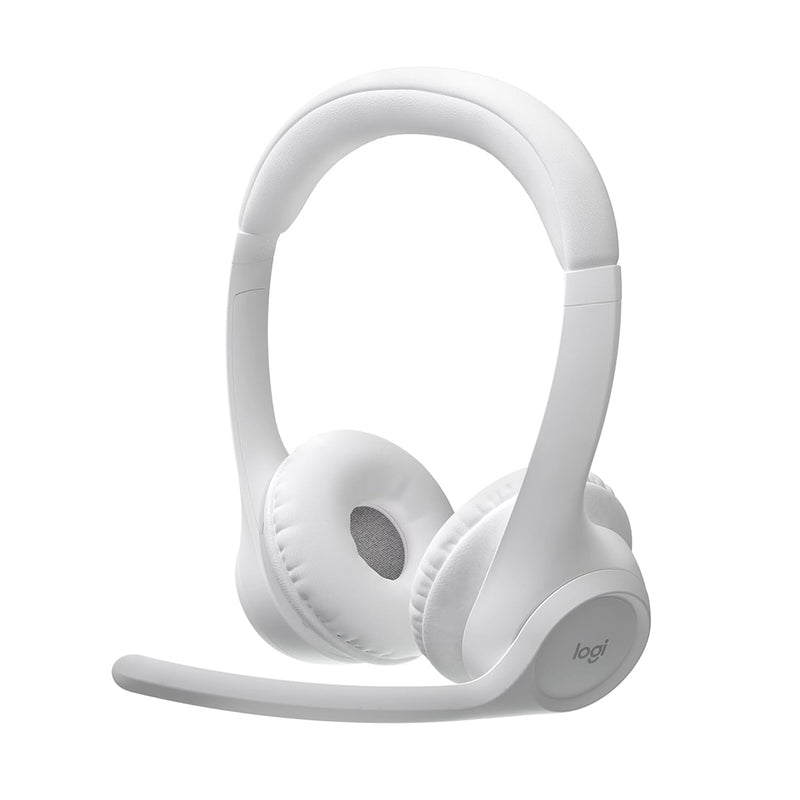 LOGITECH ZONE 300 Wireless Bluetooth Headphones, Dual Noise-canceling Mics, All Day Battery, Ultra Light Weight Comfort - OFF WHITE - 097855193704