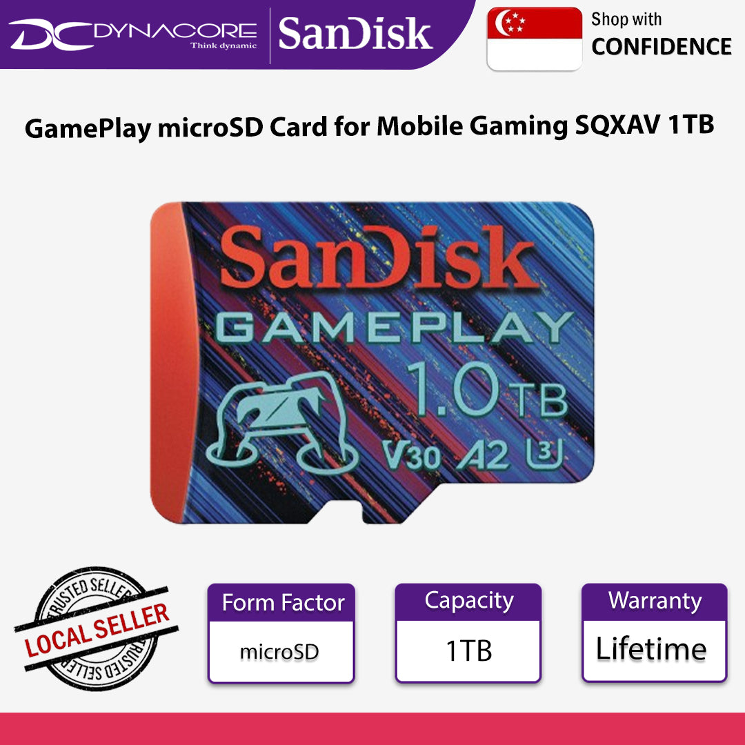 SanDisk GamePlay microSD Card for Mobile Gaming SQXAV 1TB - 619659208103