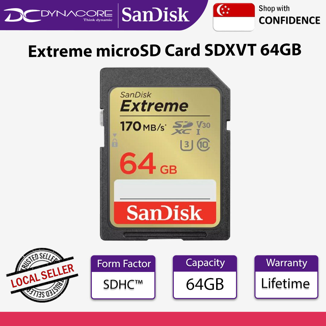 SanDisk Extreme microSD Card SDXVT  64GB - 619659188610