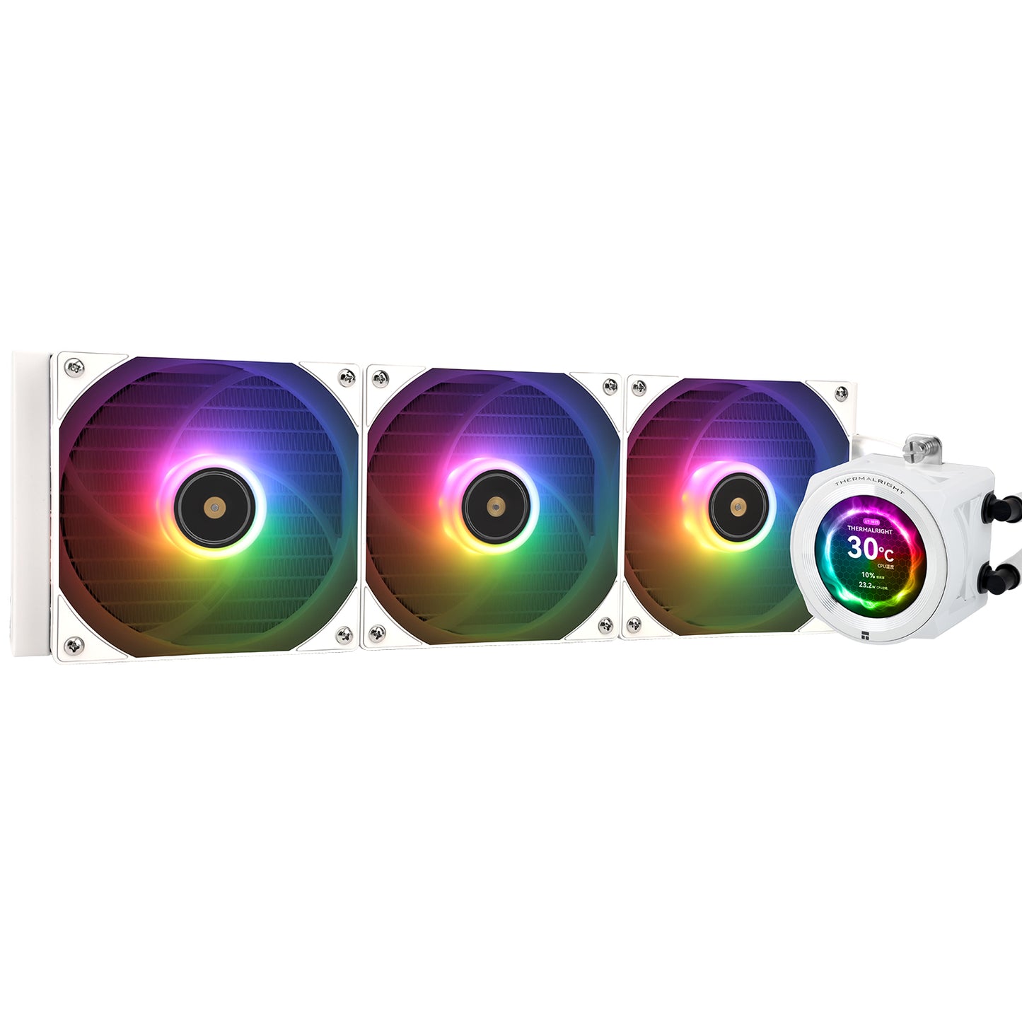 THERMALRIGHT CORE VISION LCD 360 ARGB BLACK/ WHITE AIO LIQUID COOLER(3YRS) -814256017770, 814256017787
