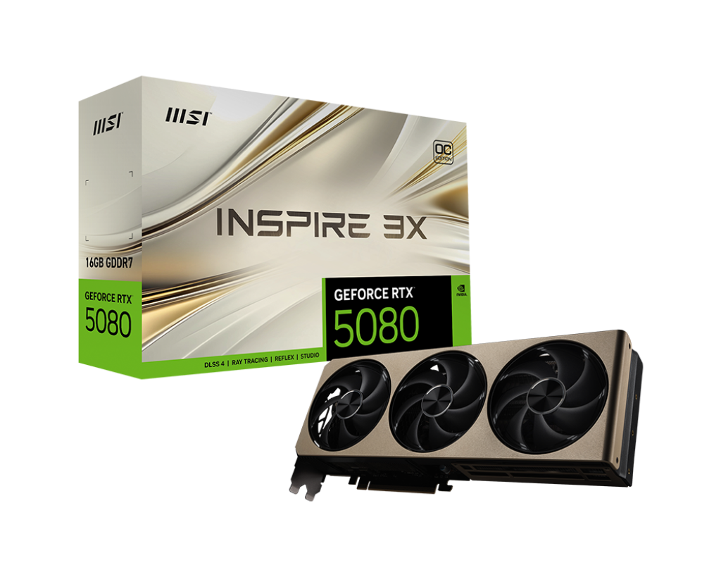 MSI GEFORCE RTX5080 16GB INSPIRE 3X OC TRIPLE FAN GDDR7(3YRS) - 4711377292474