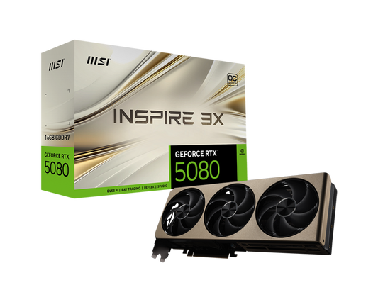 MSI GEFORCE RTX5080 16GB INSPIRE 3X OC TRIPLE FAN GDDR7(3YRS) - 4711377292474