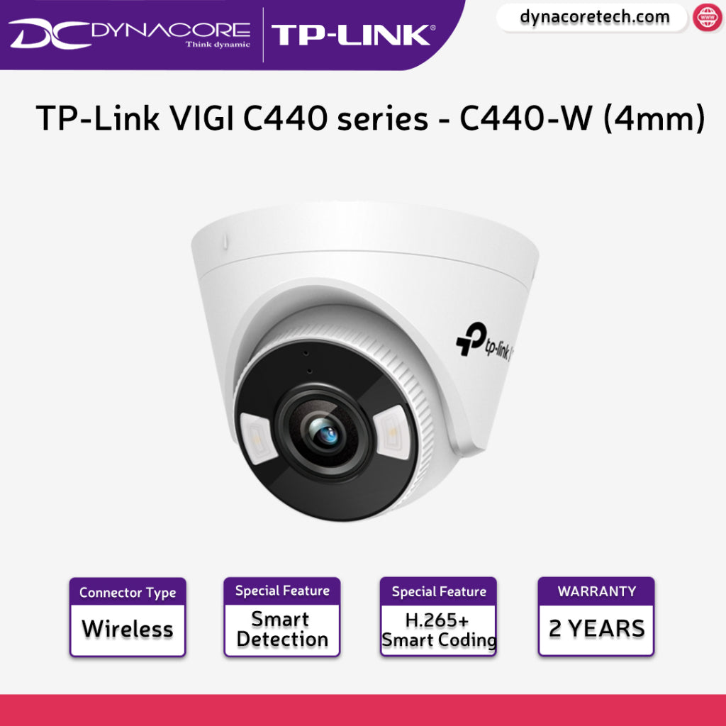 TP-Link VIGI C440 series VIGI 4MP Full-Color Wi-Fi Turret | C440 (2.8MM) / C440 (4mm) / C440-W (4mm) / C440I (2.8mm/4mm)