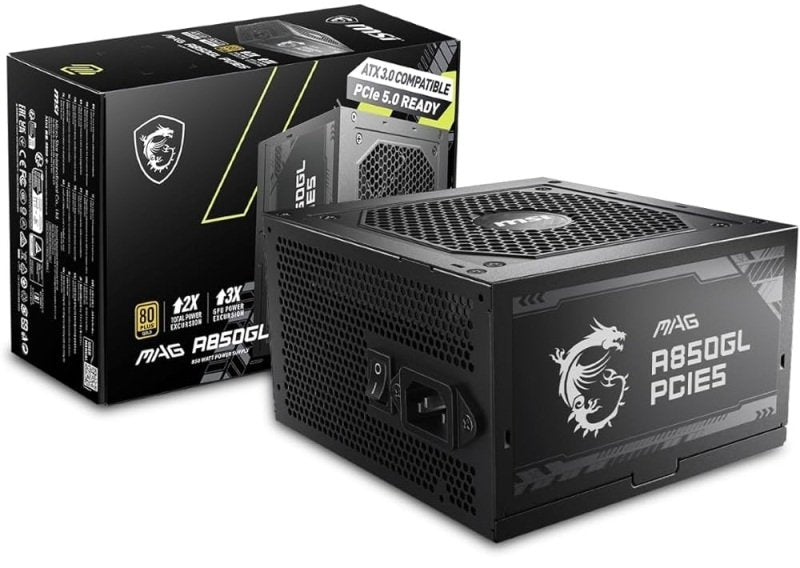 MSI A850GL-850W ATX3.1 PCIe5.1 80+ GOLD FULL MODULAR PSU(7YRS) - 4711377087254