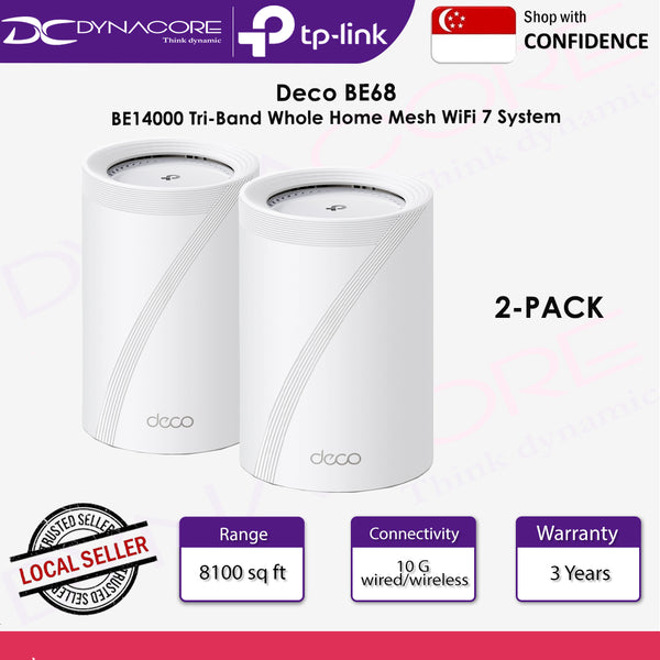 TP-LINK DECO BE68 BE14000 Tri-Band Whole Home Mesh WiFi 7 System