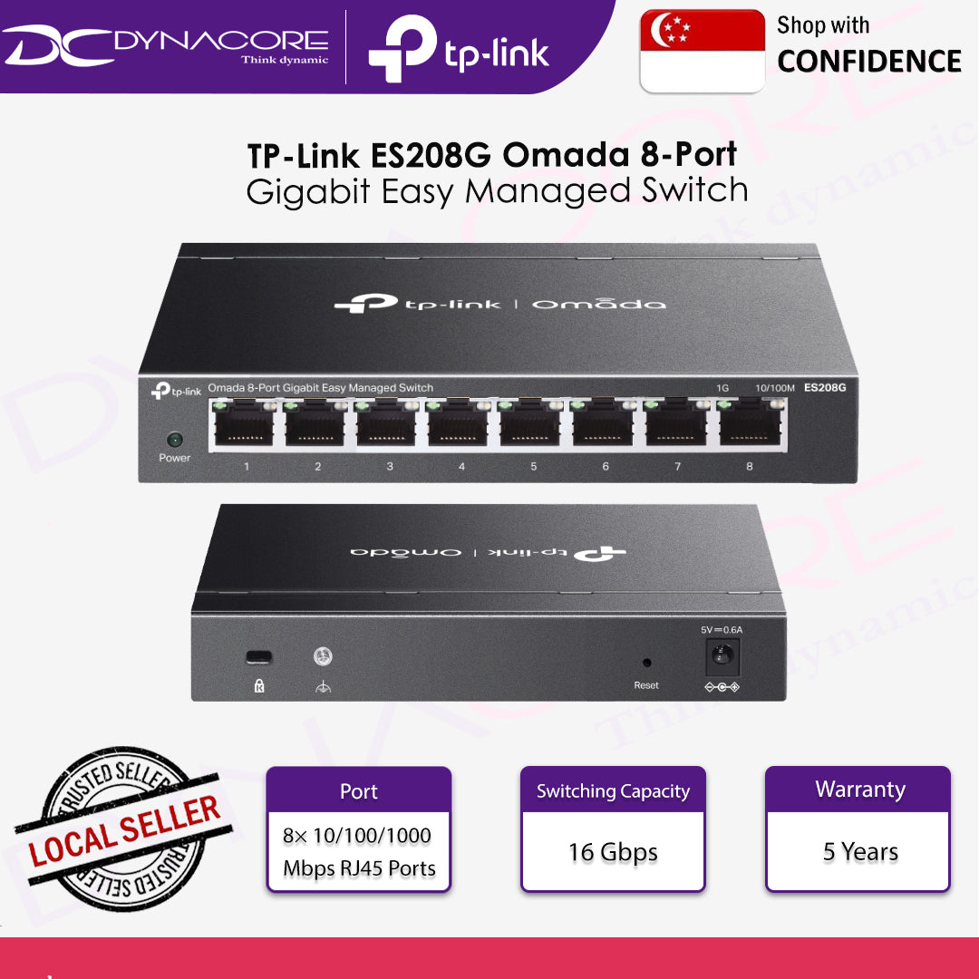 TP-Link ES208G Omada 8-Port Gigabit Easy Managed Switch - 1210002600668
