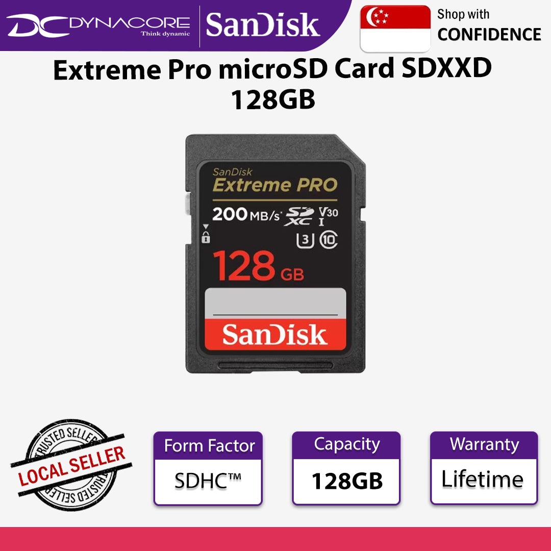 SanDisk Extreme Pro microSD Card SDXXD 128GB - 619659188634