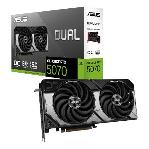 ASUS Dual GeForce RTX 5070 12GB GDDR7 OC Graphics Card + KIOXIA EXCERIA BASIC NVMe R7200 W6500 1TB SSD - 4711636046213+LSF10Z001TGB