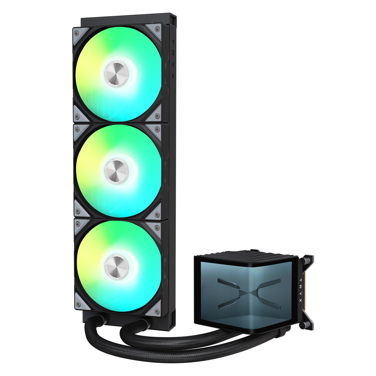 TRYX PANORAMA 360 BLACK ARGB AMOLED AIO LIQUID COOLER(6YRS) - 6977029650001