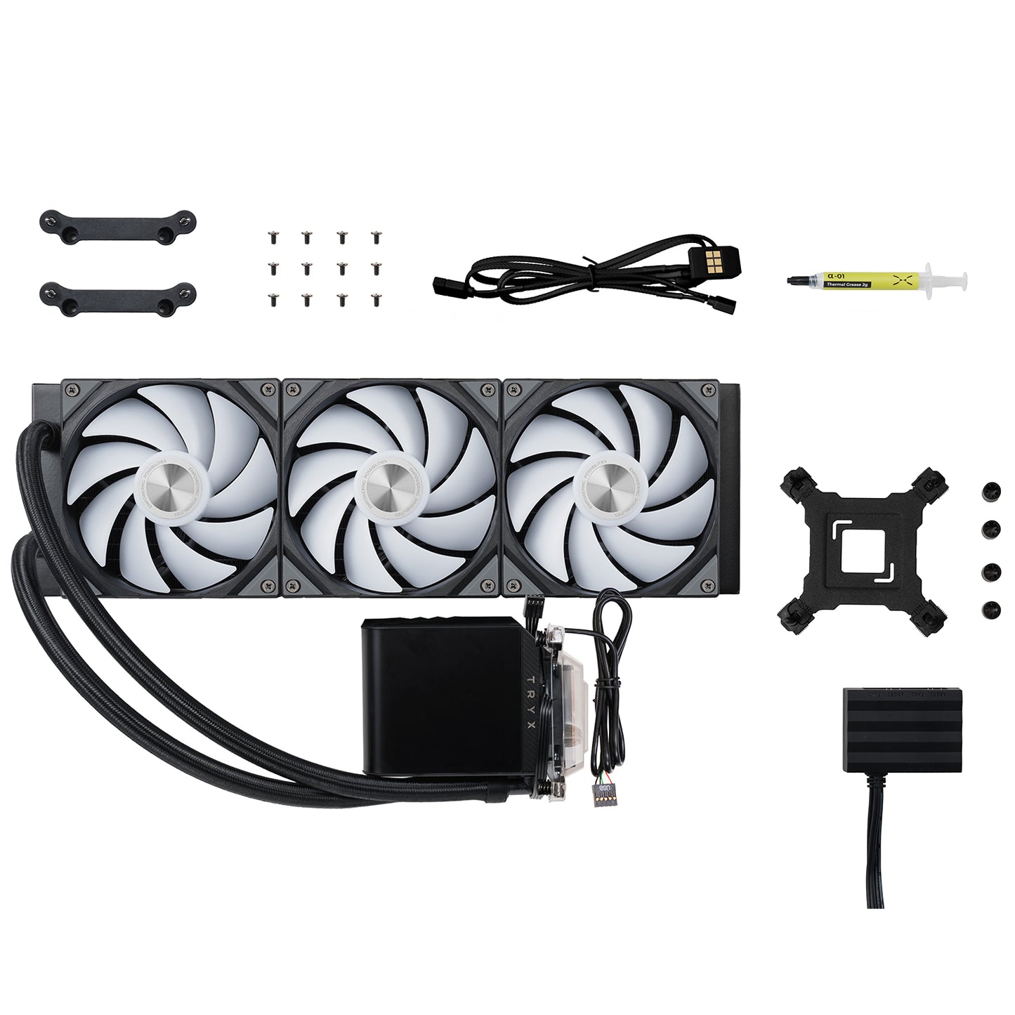 TRYX PANORAMA 360 BLACK ARGB AMOLED AIO LIQUID COOLER(6YRS) - 6977029650001