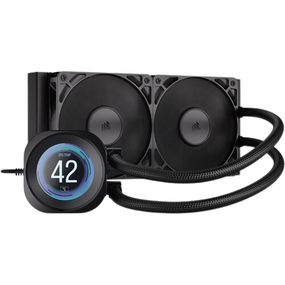 Corsair Nautilus 240 RS LCD Liquid CPU Cooler - Black - 840440400332
