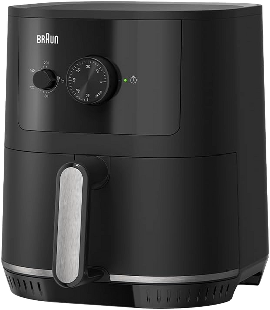 BRAUN MultiFry 3 HF3000 - Air Fryer, 1500W, 4.3L capacity, analog interface, adjustable temperature 80-200 degree, black - 8021098005045