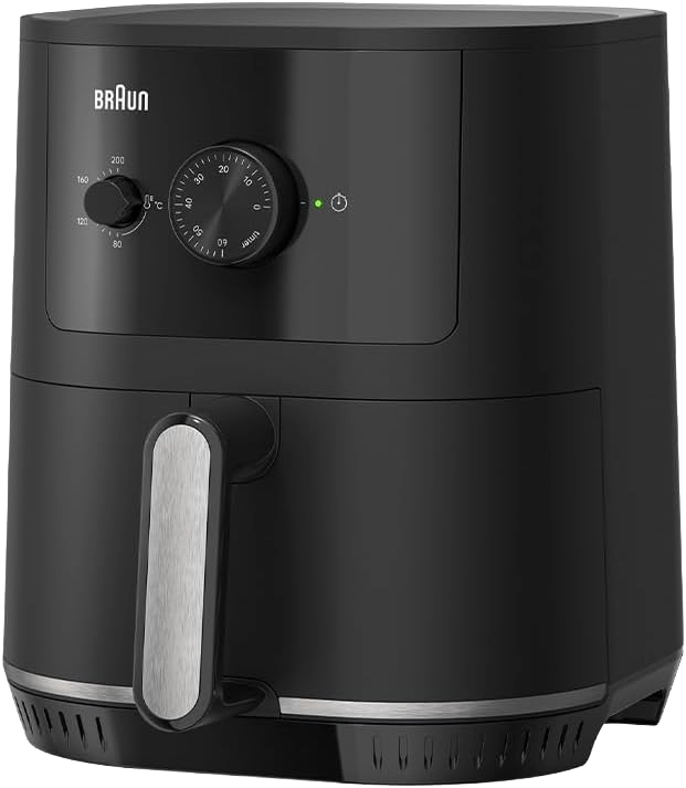 BRAUN MultiFry 3 HF3000 - Air Fryer, 1500W, 4.3L capacity, analog interface, adjustable temperature 80-200 degree, black - 8021098005045