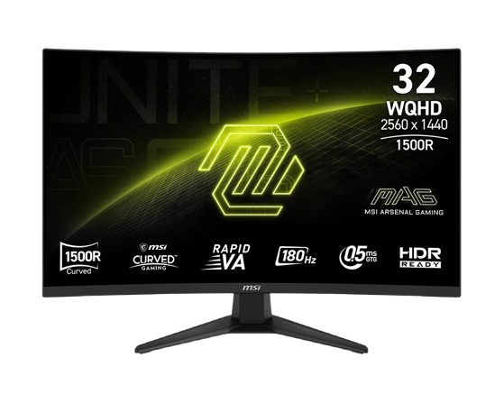 MSI MAG 321CQF E18 32-inch 2560 x 1440 (QHD) Gaming Office Monitor, 180Hz, Adaptive-Sync, HDR Ready, HDMI, VGA Port - MSIMAG321CQFE18