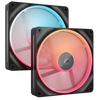 Corsair iCUE Link LX140-R RGB 140mm PWM Reverse Fan Dual Pack - Black - 840006688716
