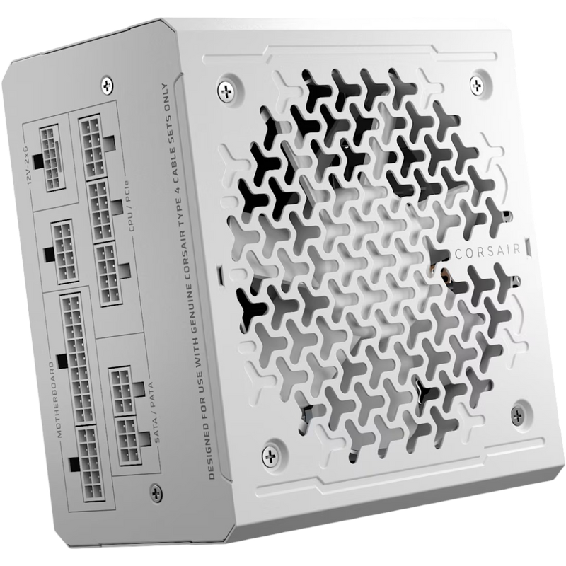 Corsair RM1000e 1000W White Fully Modular Low-Noise ATX 3.1 PCIe 5.1  80 Plus Gold Power Supply - 840006687375