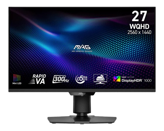 MSI MAG 274QPF X30MV Gaming Display 27 Inch WQHD - Rapid VA Mini LED Sheet 2560 x 1440, 300 Hz / 0.5 ms - MSIMAG274QPFX30MV