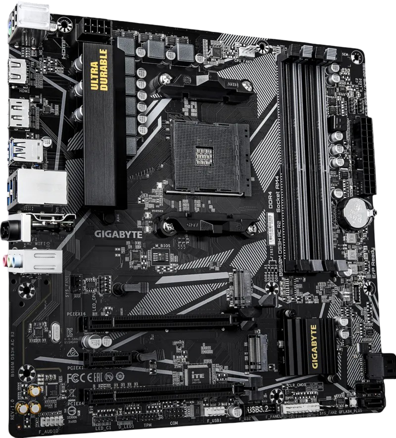 Gigabyte B550M DS3H AC R2 DDR4 m-ATX Motherboard - 4719331869908
