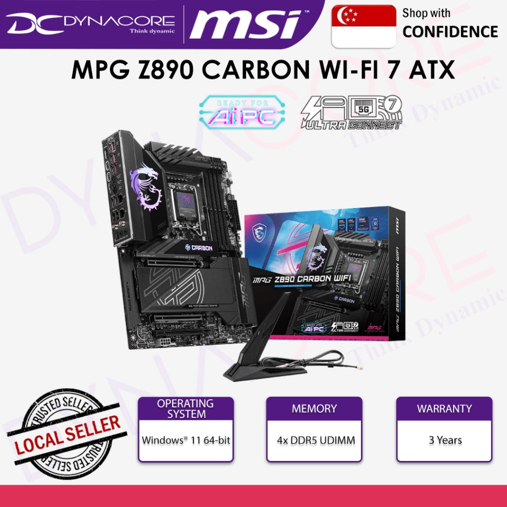 MSI MPG Z890 CARBON WIFI LGA1851 ATX MOTHERBOARD - 4711377260794