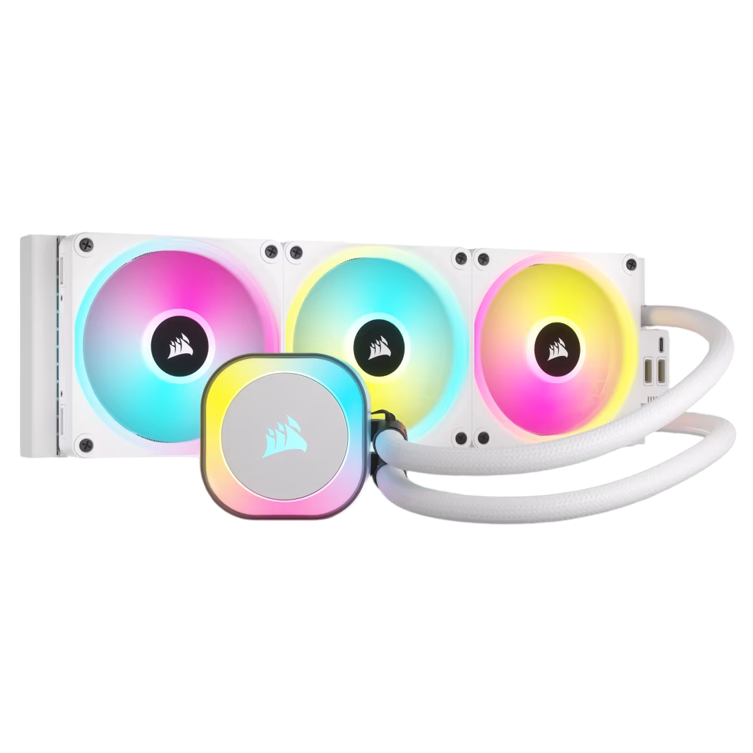 Corsair iCUE LINK H150i QX120 RGB Fans 360mm Radiator RGB AIO Liquid CPU Cooler White - 840006665861