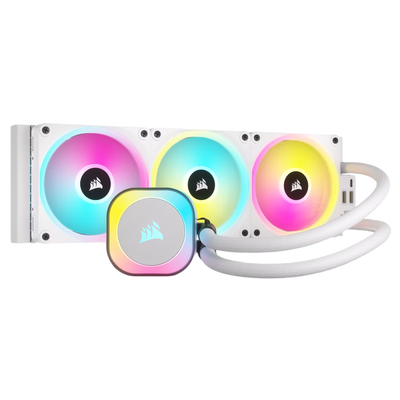 Corsair iCUE LINK H150i QX120 RGB Fans 360mm Radiator RGB AIO Liquid CPU Cooler White - 840006665861