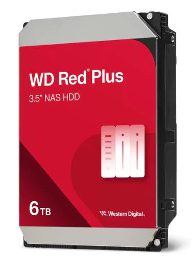 WD Red Plus 3.5" 6TB NAS HDD 256MB 5400RPM SATA (CMR) - WD60EFPX