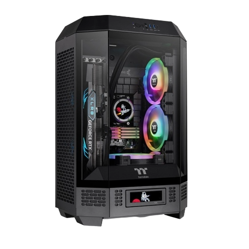 Thermaltake The Tower 300 Tempered Glass Micro-ATX Case - Black / Snow White