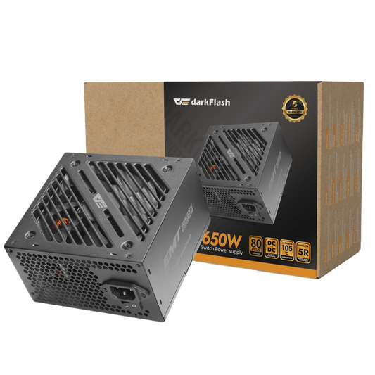 DarkFlash EMT650 650W 80 Plus Bronze ATX Power Supply Black - 4711527005633