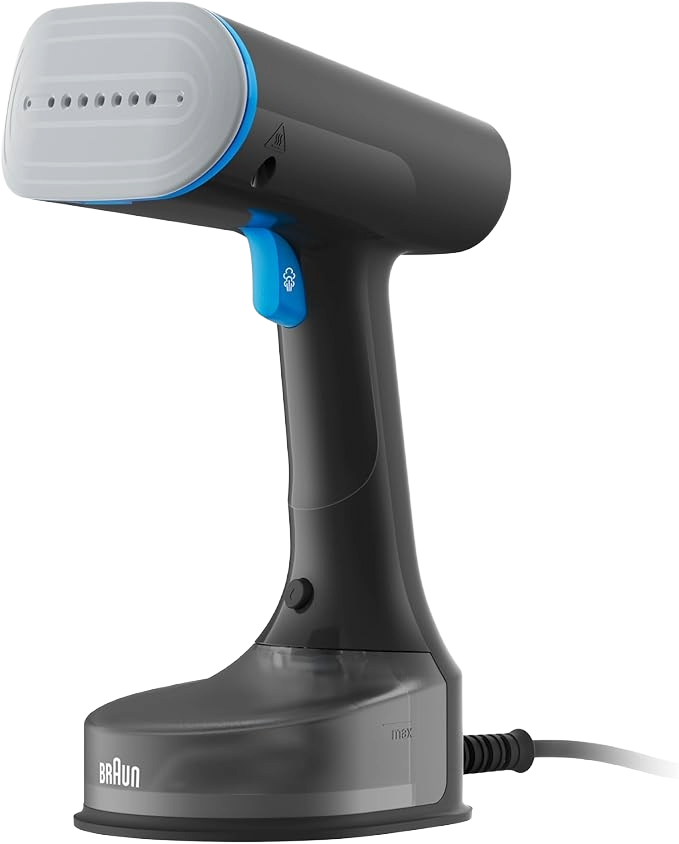 Braun QuickStyle 5 GS5031BL, Garment Steamer with Dual Plate FreeGlide 3D, Handheld Steamer with FastHeating, Steam 22 g/min, Capacity 150 ml, Cord 2.5m, 1200W, Black/Blue - 8021098003935