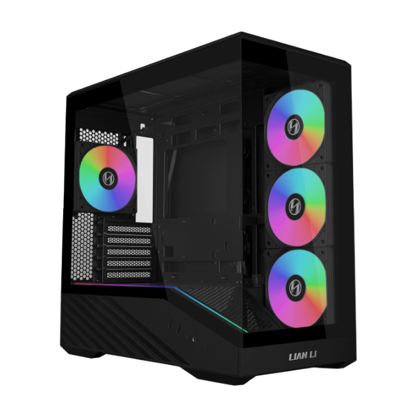 Lian Li Vector V100R Mini with four ARGB Fan Tempered Glass MicroATX Tower PC Case Black - 4718466021885